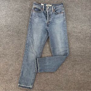 Levi’s Women’s Wedgie Straight Denim Jeans Stone Wash High Rise Button Fly 26x28